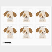 Cute Puppy Dit boek behoort tot Vierkante Sticker (Vel)