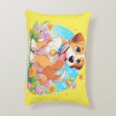 Cute Puppy Dog Accent Kussen (Achterkant (Verticaal))