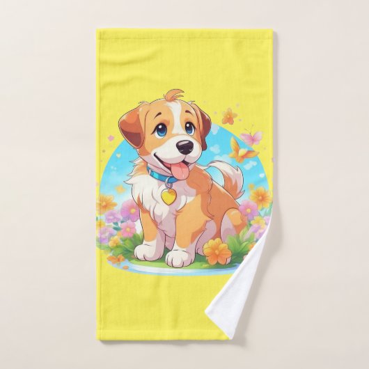 Cute Puppy Dog Bad Handdoek (Handdoek)