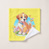 Cute Puppy Dog Bad Handdoek (Wasdoekje)