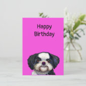 Cute Puppy Dog Birthday Kaart (Staand voorkant)