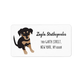Cute Puppy Dog Black en Brown Etiket