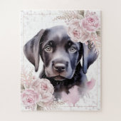 Cute Puppy Dog Black Labrador Retriever Legpuzzel (Verticaal)