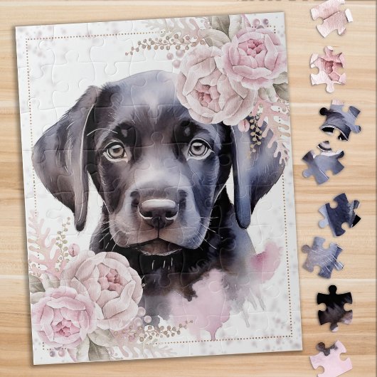 Cute Puppy Dog Black Labrador Retriever Legpuzzel