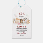 Cute Puppy Dog Boy 1st Birthday | Pawty Time First Cadeaulabel (Voorkant)