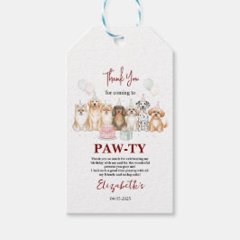 Cute Puppy Dog Boy 1st Birthday | Pawty Time First Cadeaulabel