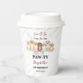 Cute Puppy Dog Boy 1st Birthday | Pawty Time First Papieren Bekers (Voorkant)