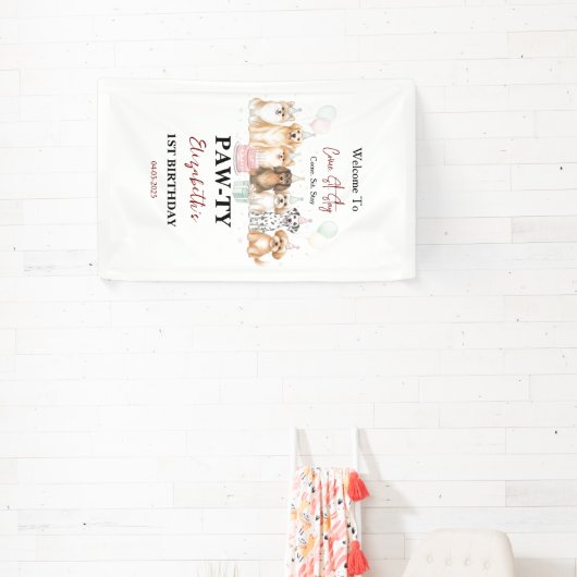 Cute Puppy Dog Boy 1st Birthday | Pawty Time First Spandoek (Insitu)