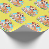 Cute Puppy Dog Cadeaupapier (Hoek)