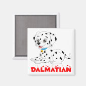 Cute Puppy Dog Cartoon Fire Dog Funny Dalmatian Magneet (Voorkant / Achterkant)