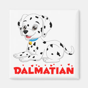 Cute Puppy Dog Cartoon Fire Dog Funny Dalmatian Magneet