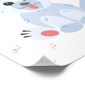 Cute Puppy Dog Cartoon Roze Pastel Aangepast Poster (Hoek)