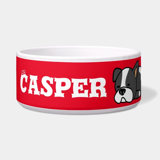 Cute Puppy Dog Ceramic Pet Bowl Voerbakje (Voorkant)