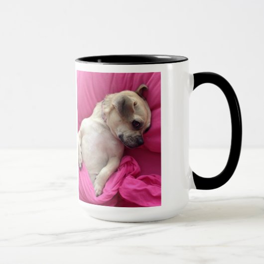 Cute Puppy Dog Chug Roze Sheets Coffee Mok (Rechts)