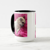Cute Puppy Dog Chug Roze Sheets Coffee Mok (Voorkant links)