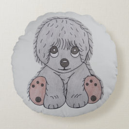 Cute Puppy Dog Cushion Cover Rond Kussen
