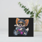 Cute Puppy Dog die een motorfiets stuurt Briefkaart (Staand voorkant)