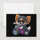 Cute Puppy Dog die een motorfiets stuurt Briefkaart (Voorkant / Achterkant)