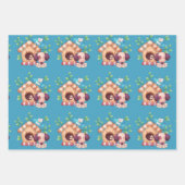 Cute Puppy Dog en Dog House Boy Inpakpapier Vel (Voorkant 3)