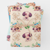 Cute Puppy Dog en Dog House Boy Inpakpapier Vel (In situ)