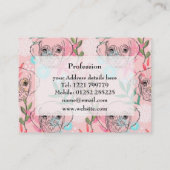 Cute Puppy Dog en Flowers Roze Creative Art Visitekaartje (Achterkant)