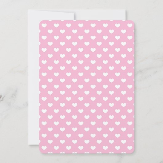 Cute Puppy Dog en hartroze Baby shower Kaart (Achterkant)