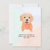 Cute Puppy Dog en Waterverf Boy Baby shower Kaart (Achterkant)