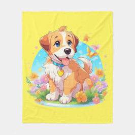 Cute Puppy Dog Fleece Deken