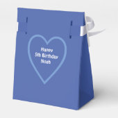 Cute Puppy Dog Foto Birthday Number 5 Blue Bedankdoosjes (Achterkant)