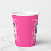 Cute Puppy Dog Foto Birthday Nummer 5 Roze Papieren Bekers (Links)