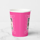 Cute Puppy Dog Foto Birthday Nummer 5 Roze Papieren Bekers (Rechts)