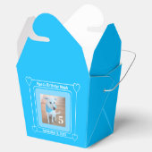 Cute Puppy Dog Foto Happy Birthday Number 5 Blue Bedankdoosjes (Geopend)