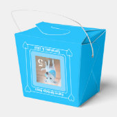 Cute Puppy Dog Foto Happy Birthday Number 5 Blue Bedankdoosjes (Achterkant)