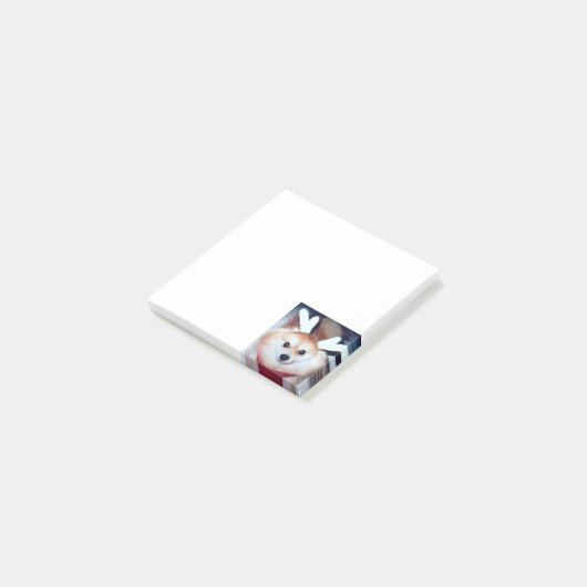 Cute Puppy Dog Foto Pommeren Post-it® Notes (Schuin)