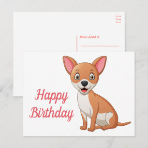 Cute Puppy Dog Funny Cartoon Chihuahua Birthday P Briefkaart