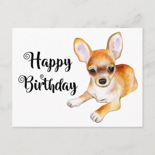 Cute Puppy Dog Funny Chihuahua Birthday Briefkaart (Voorkant)