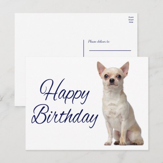 Cute Puppy Dog Funny Chihuahua Birthday Briefkaart (Voorkant / Achterkant)
