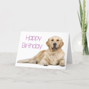 Cute Puppy Dog Golden Retriever Birthday Kaart