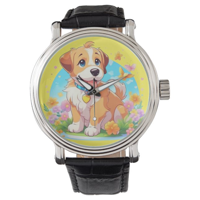 Cute Puppy Dog Horloge (Voorkant)