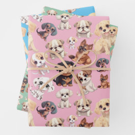 Cute Puppy Dog Inpakpapier Vel
