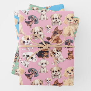 Cute Puppy Dog Inpakpapier Vel