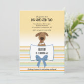 Cute Puppy Dog Invitation Kaart (Staand voorkant)