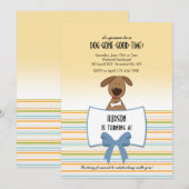 Cute Puppy Dog Invitation Kaart (Voorkant / Achterkant)