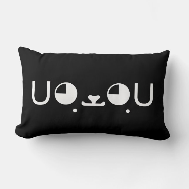 Cute Puppy Dog Kaomoji Emoticon Kussen (Voorkant)