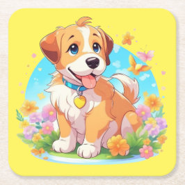Cute Puppy Dog Kartonnen Onderzetters