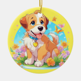 Cute Puppy Dog Keramisch Ornament