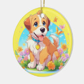Cute Puppy Dog Keramisch Ornament (Links)