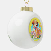 Cute Puppy Dog Keramische Bal Ornament (Links)