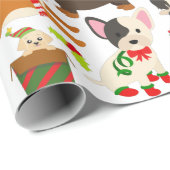 Cute Puppy Dog Kerstmis Cadeaupapier (Rol Hoek)