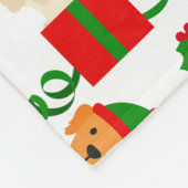 Cute Puppy Dog Kerstmis Fleece Deken (Hoek)